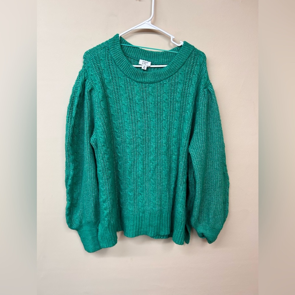 Crown & ivy sweater, green size 2X
